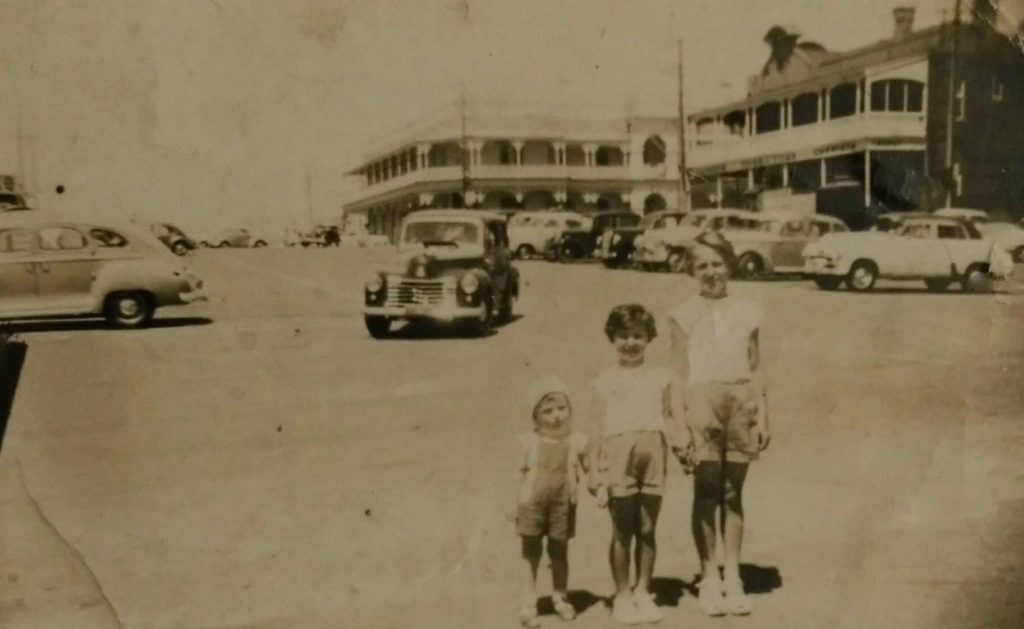 Dennis, Irene, Terry Zampin, Henley Beach c 1960